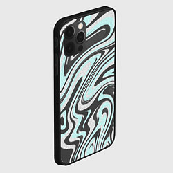 Чехол для iPhone 12 Pro Max Абстракция серо-голубой текстурный, цвет: 3D-черный — фото 2