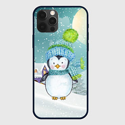 Чехол для iPhone 12 Pro Max Новогодний пингвин, цвет: 3D-черный