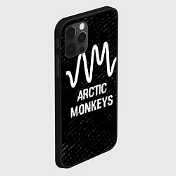 Чехол для iPhone 12 Pro Max Arctic Monkeys glitch на темном фоне, цвет: 3D-черный — фото 2