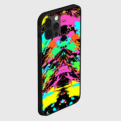 Чехол для iPhone 12 Pro Max Красочный зеркальный паттерн - кляксы, цвет: 3D-черный — фото 2