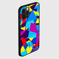 Чехол для iPhone 12 Pro Max Полигональная композиция - поп-арт - нейросеть, цвет: 3D-черный — фото 2