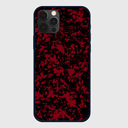 Чехол для iPhone 12 Pro Max Красно-чёрная пятнистая текстура, цвет: 3D-черный
