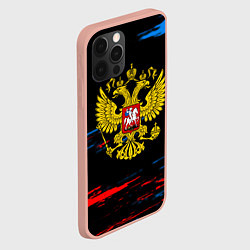 Чехол для iPhone 12 Pro Max Герб РФ краски, цвет: 3D-светло-розовый — фото 2