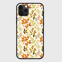 Чехол для iPhone 12 Pro Max Осенние листья и желуди, цвет: 3D-черный