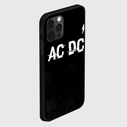 Чехол для iPhone 12 Pro Max AC DC glitch на темном фоне: символ сверху, цвет: 3D-черный — фото 2