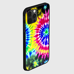 Чехол для iPhone 12 Pro Max Colorful floral composition - tie-dye, цвет: 3D-черный — фото 2