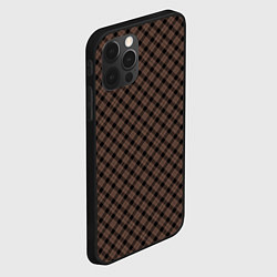 Чехол для iPhone 12 Pro Max Коричневый клетчатый узор, цвет: 3D-черный — фото 2