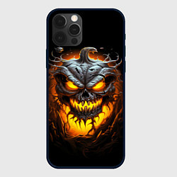 Чехол для iPhone 12 Pro Max Halloween - зловещая тыква, цвет: 3D-черный