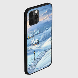 Чехол для iPhone 12 Pro Max Новогодний дворик со снеговиком, цвет: 3D-черный — фото 2