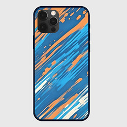 Чехол для iPhone 12 Pro Max Абстракция синяя, цвет: 3D-черный
