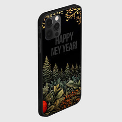 Чехол для iPhone 12 Pro Max Happy new year black style, цвет: 3D-черный — фото 2