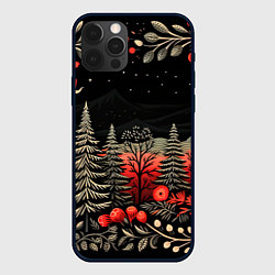 Чехол для iPhone 12 Pro Max Новогодняя темная ночь, цвет: 3D-черный