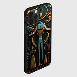 Чехол для iPhone 12 Pro Max Орнамент в стиле египетской иероглифики, цвет: 3D-черный — фото 2