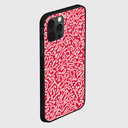 Чехол для iPhone 12 Pro Max Белые узоры на красном фоне, цвет: 3D-черный — фото 2
