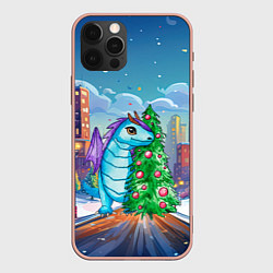 Чехол iPhone 12 Pro Max Дракон у новогодней елки