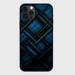 Чехол для iPhone 12 Pro Max Тёмно-синяя шотландская клетка, цвет: 3D-черный