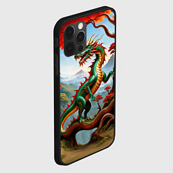 Чехол для iPhone 12 Pro Max Зеленый деревянный дракон, цвет: 3D-черный — фото 2