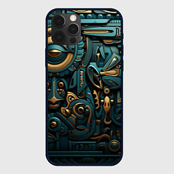 Чехол для iPhone 12 Pro Max Асимметричный узор в египетском стиле, цвет: 3D-черный