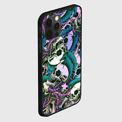 Чехол для iPhone 12 Pro Max Череп панк паттерн, цвет: 3D-черный — фото 2