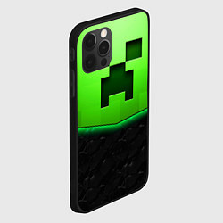 Чехол для iPhone 12 Pro Max Майнкрафт крипер, цвет: 3D-черный — фото 2