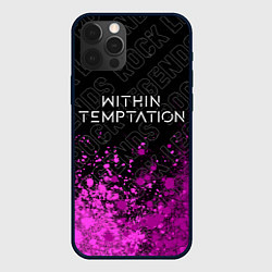 Чехол для iPhone 12 Pro Max Within Temptation rock legends посередине, цвет: 3D-черный