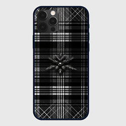 Чехол для iPhone 12 Pro Max Черно-белая шотландская клетка, цвет: 3D-черный