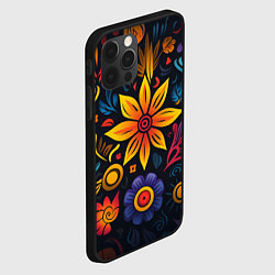 Чехол для iPhone 12 Pro Max Растительный узор в латино-американском стиле, цвет: 3D-черный — фото 2