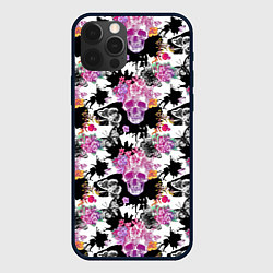 Чехол для iPhone 12 Pro Max Череп бохо, цвет: 3D-черный