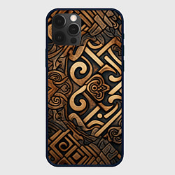 Чехол для iPhone 12 Pro Max Асимметричный узор в викингском стиле, цвет: 3D-черный