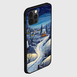 Чехол для iPhone 12 Pro Max Деревня новогодняя, цвет: 3D-черный — фото 2