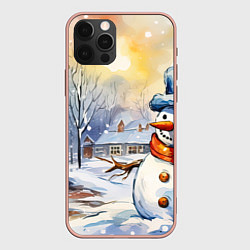 Чехол iPhone 12 Pro Max Снеговик новый год