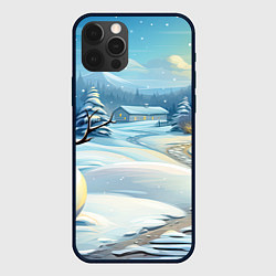Чехол для iPhone 12 Pro Max Зима новый год, цвет: 3D-черный
