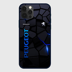 Чехол для iPhone 12 Pro Max Peugeot - плиты с эффектом свечения, цвет: 3D-черный