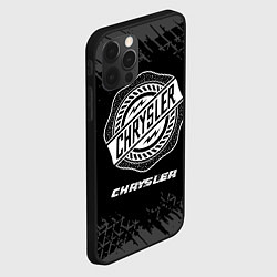Чехол для iPhone 12 Pro Max Chrysler speed на темном фоне со следами шин, цвет: 3D-черный — фото 2