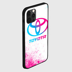 Чехол для iPhone 12 Pro Max Toyota neon gradient style, цвет: 3D-черный — фото 2