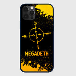 Чехол для iPhone 12 Pro Max Megadeth - gold gradient, цвет: 3D-черный