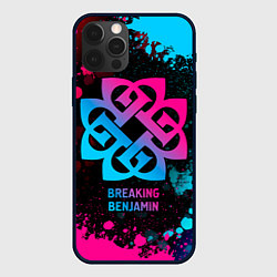 Чехол для iPhone 12 Pro Max Breaking Benjamin - neon gradient, цвет: 3D-черный