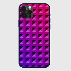Чехол для iPhone 12 Pro Max Пластиковые объемные квадраты, цвет: 3D-черный