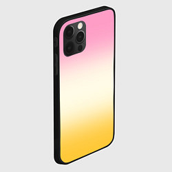 Чехол для iPhone 12 Pro Max Розовый бежевый желтый градиент, цвет: 3D-черный — фото 2