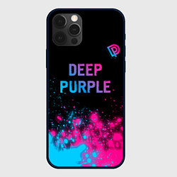 Чехол для iPhone 12 Pro Max Deep Purple - neon gradient посередине, цвет: 3D-черный