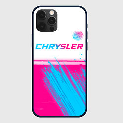 Чехол для iPhone 12 Pro Max Chrysler neon gradient style посередине, цвет: 3D-черный