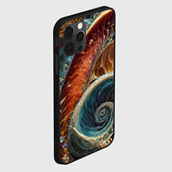 Чехол для iPhone 12 Pro Max Текстура спираль из кристалов, цвет: 3D-черный — фото 2