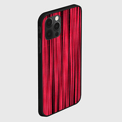 Чехол для iPhone 12 Pro Max Абстрактные полосы розовые, цвет: 3D-черный — фото 2