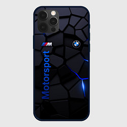 Чехол для iPhone 12 Pro Max BMW - плиты с эффектом свечения, цвет: 3D-черный