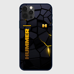 Чехол для iPhone 12 Pro Max Hummer - плиты с эффектом свечения, цвет: 3D-черный