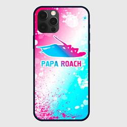 Чехол для iPhone 12 Pro Max Papa Roach neon gradient style, цвет: 3D-черный