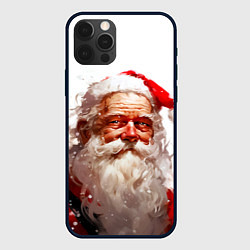 Чехол для iPhone 12 Pro Max Добрый Санта - мазки краски, цвет: 3D-черный