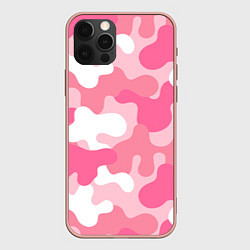 Чехол для iPhone 12 Pro Max Камуфляж розовый, цвет: 3D-светло-розовый