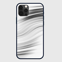 Чехол для iPhone 12 Pro Max Бело-серый абстрактный узор дымчатый, цвет: 3D-черный