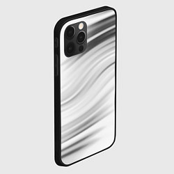 Чехол для iPhone 12 Pro Max Бело-серый абстрактный узор дымчатый, цвет: 3D-черный — фото 2